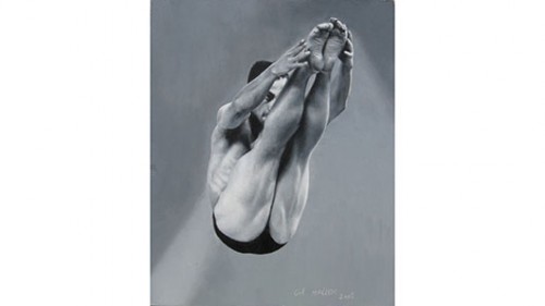 גיל הלר, 2008 "The Big Fall", שמן על בד מודבק לעץ, 30×25 ס"מ גיל הלר, 2008 "The Big Fall", שמן על בד מודבק לעץ, 30×25 ס"מ
