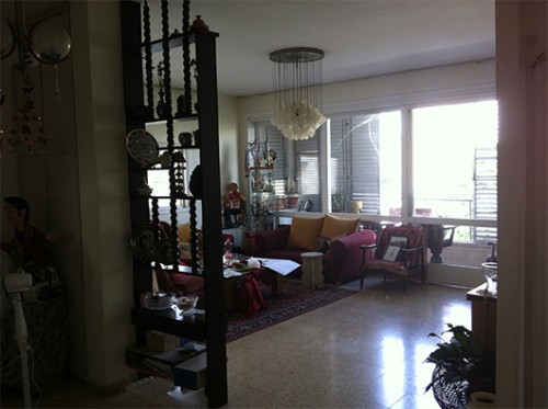 הסלון לפני השיפוץ