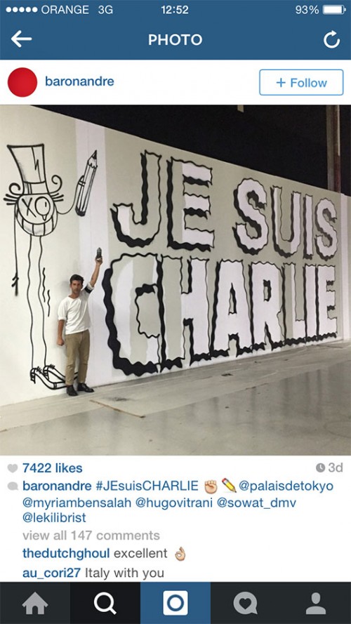 אנדרה סראביה בתגובה למתקפת הטרור על פריז | צילום מסך מתוך האינסטגרם של אנדרה סראביה