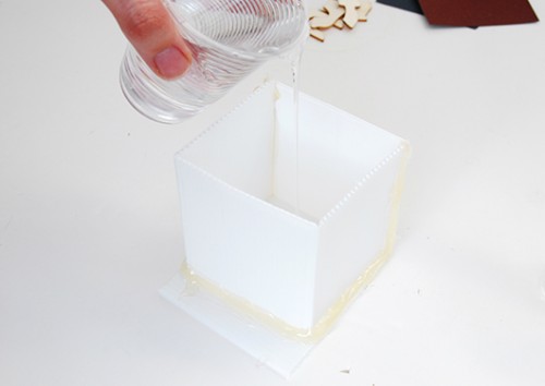 שלב 3: יוצקים את תערובת האפוקסי לתבנית | צילום: דילה באירמוב 