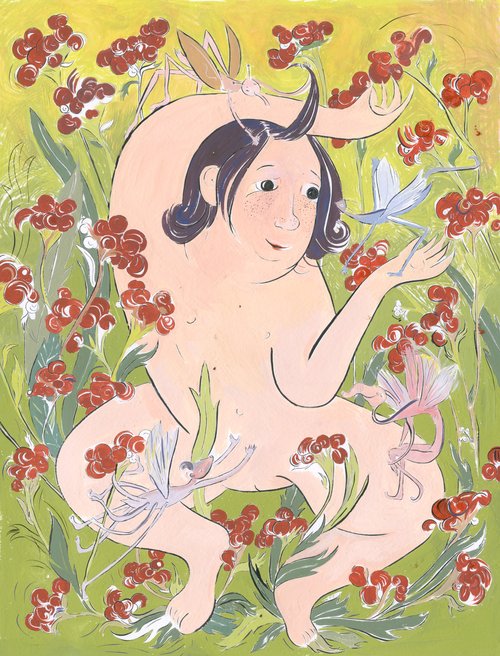 עבודה של לי ולדיסלבסקי, מתוך התערוכה "בובה עם סדק", המוצגת בבית הבראה לצעצועים