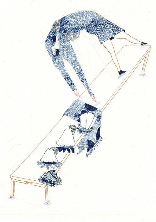 עבודה של קרן כץ, מתוך התערוכה האינטראקטיבית "החיים עצמם", שהוצגה&nbsp;בבית האמנים