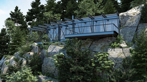 הדמיה לבית בהרים בתכנון יונתן מונג'ק, שהחל כמערה ולאט לאט מצא את מקומו ואת האמת שלו | צילום: יח"צ