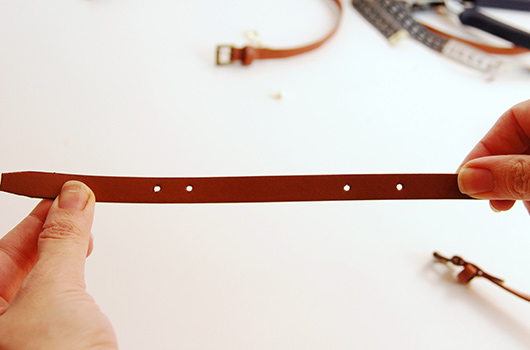 נקבו את הסימונים במנקב עור (בצינורית של 3 מ"מ) | צילום: דילה באירמוב