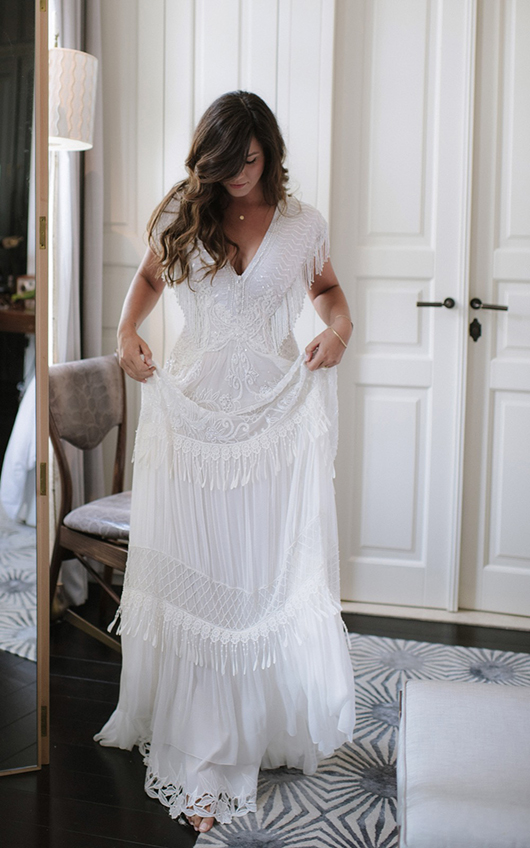 ליהי הוד בשמלת הכלה בעיצובה | צילום: Thiery Joubert