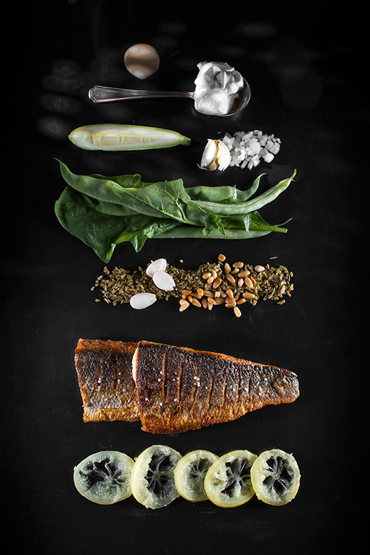 פילה בר ים עם תבשיל פריקי וירוקים | צילום: אנטולי מיכאלו | סטיילינג: עידית יצקן