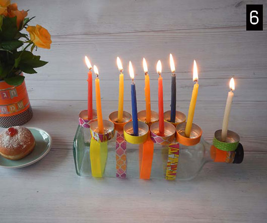 חנוכייה מבקבוק שמן זית | צילום: 3M וסיגידי