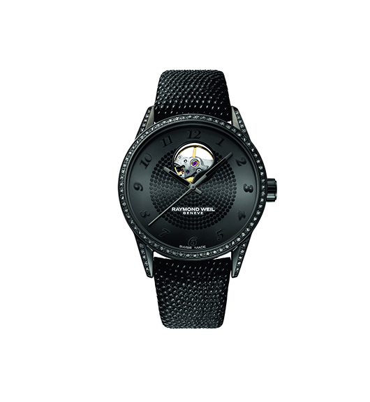 שעון משובץ יהלומים שחורים של ריימונד וויל לפדני במחיר 14,770 ש"ח | צילום: יח"צ