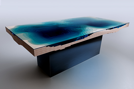 שולחן אוכל המדמה שכבת אוקיינוס בעיצובו של כריסטופר דאפי | צילום: יח"צ