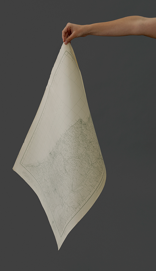 "המפה", 2013, הזרקת פיגמנט על נייר ארכיבי, 100X60 ס"מ | מיכל בראור