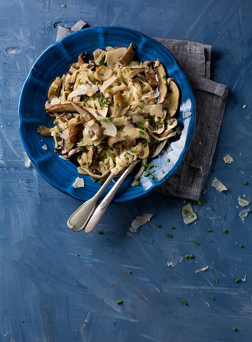 פסטה ברוטב פטריות ויין לבן | צילום: בועז לביא