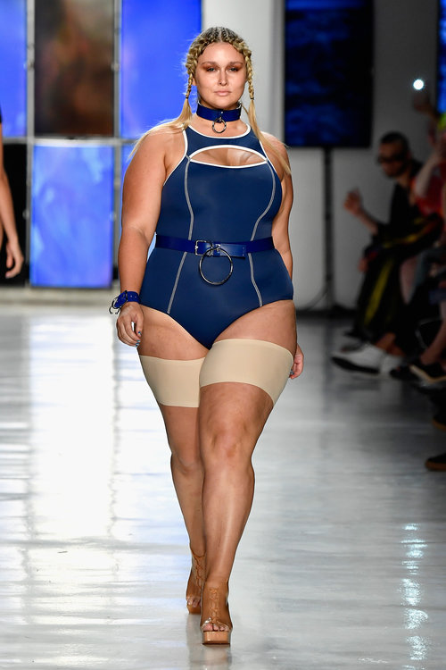 NEW YORK, NY - SEPTEMBER 08: A model walks the runway for Chromat during New York Fashion Week at Gallery 3, Skylight Clarkson Sq on September 8, 2017 in New York City. (Photo by Frazer Harrison/Getty Images for Chromat)
