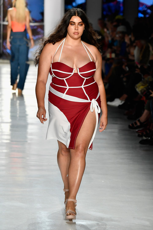 NEW YORK, NY - SEPTEMBER 08: A model walks the runway for Chromat during New York Fashion Week at Gallery 3, Skylight Clarkson Sq on September 8, 2017 in New York City. (Photo by Frazer Harrison/Getty Images for Chromat)