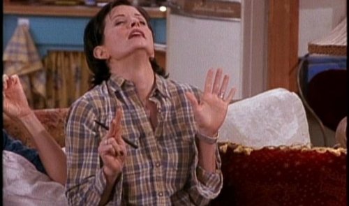 מוניקה מסבירה על הנקודות שלה | צילום מסך מתוך "חברים"