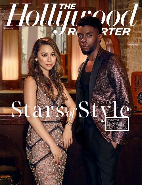 צ'דוויק בוזמן גיבור הסרט 'הפנתר השחור' יחד עם הסטייליסטית אשלי ווסטון על שער מגזין הוליווד ריפורטר