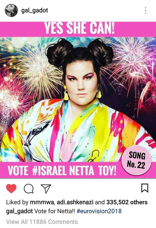 פוסט האינסטגרם שהעלתה גל גדות וקורא להצביע לנטע ברזילי | צילום מסך מתוך האינסטגרם