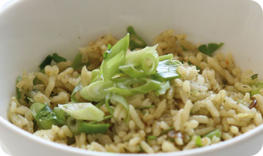 אורז ירוק פיקנטי