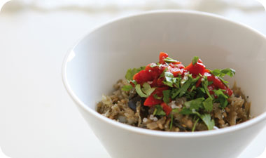 כרשה, פטריות יער וחצילים