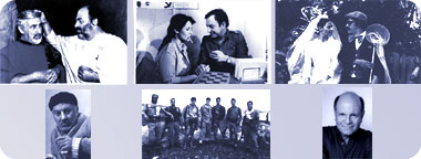 מימין למטה - רם לוי ותמונות מתוך הסרטים (צילום רם לוי: רחל הירש. צילומי סרטים: מיכאל מרגוליס)