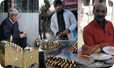 כמעת בכל פינה ברחוב אפשר למצוא דוכן ערמונים. אין כמו ריח הקלייה שלהם הנישא באוויר