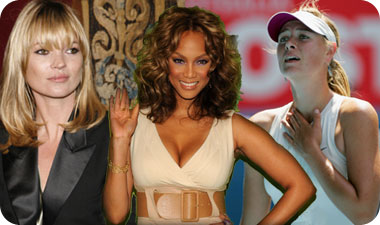 מימין: מריה שרפובה, טיירה בנקס וקייט מוס