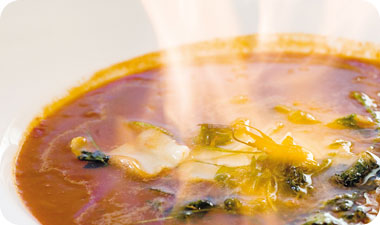 מרק עגבניות ושנאפס שזיפים 