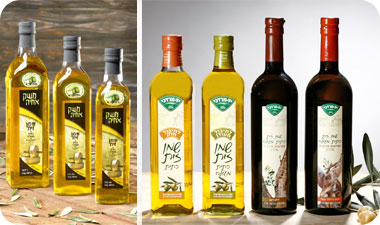 שמן זית של יד מרדכי [צילום: דן לב] ושמן זית משק אחיה