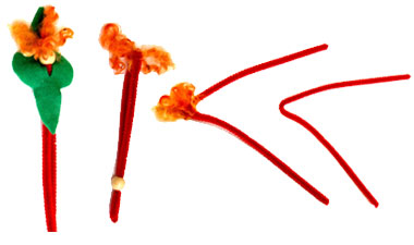 מימין לשמאל: שלבים 1-4 בהכנת גמד קטן