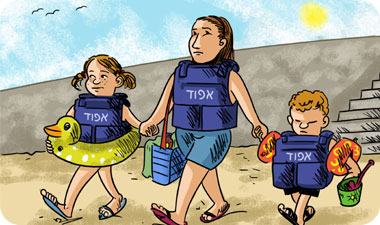 לים עם הקסאמים, באיור של גיא מורד