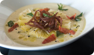 מרק קרם חציל וברזאולה