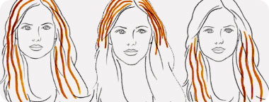 מיקום הגוונים המחמיאים יותר למבנה פנייך, מימין - פנים עגולות, לב ומרובעות