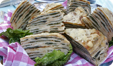 מאפה שכבות של מלווח, תרד ובשמל 